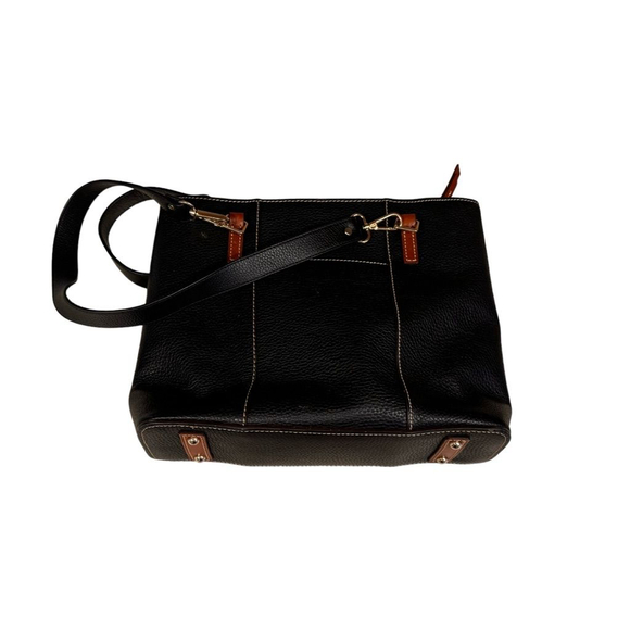 DOONEY & BOURKE LEXINGTON Black Brown Pebbled Leather Shoulder Tote Purse Bag - Picture 6 of 12